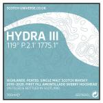 Hydra III, Scotch Universe - 1st fill Amontillado Sherry Hogshead - Scotch Universe, 60,1% , 0,7 Lt. 