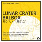 Lunar Crater Balboa, Scotch Universe - Speyside Single Malt - 1st fill Rioja Barrique, 52,4 %, 0,7 Lt. 