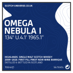 Omega Nebula I - Higland Single Malt - 1st Fill Pinot Noir Wine Barrique, 56,1 %, 0,7 Lt. 