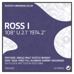 Ross I - Speyside Single Malt - 1st Fill Oloroso Sherry Hogshead, 61,5 %, 0,7 Lt. 