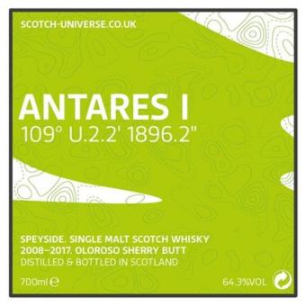 Antares I, Scotch Universe - Oloroso Sherry Butt, 64,3 %, 0,7 Lt. 