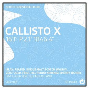 Callisto X, Scotch Universe - Islay Single Malt - 1st Fill PX Sherry Barrel, 55,4 %, 0,7 Lt. 