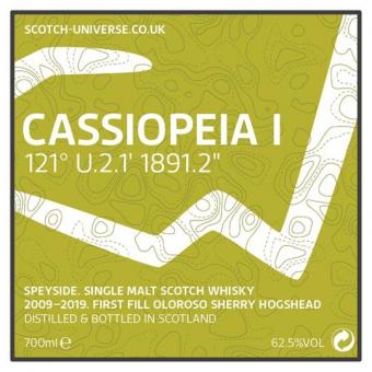 Cassiopeia I, Scotch Universe - Speyside Single Malt  - 1st Fill Oloroso Sherry Hogshead, 62,5 %, 0,7 Lt. 