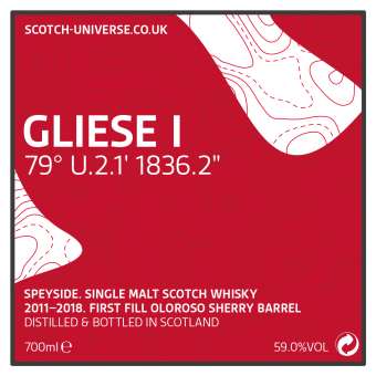Gliese I, Scotch Universe - Speyside Single Malt - 1st fill Oloroso Sherry Barrel, 59,0 %, 0,7 Lt. 
