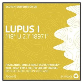 Lupus I - 1st Fill PX Sherry Barrel - Scotch Universe, 54,5 %, 0,7lt 