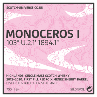 Monoceros I, Scotch Universe - Highland Single Malt - 1st Fill PX Sherry Barrel, 58,0 %, 0,7 Lt. 