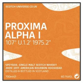 Proxima Alpha I, Scotch Universe - 2nd Fill Bourbon Hogshead, 60,1 %, 0,7 Lt. 