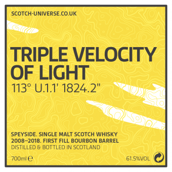 Triple Velocity of Light, Scotch Universe - Speyside Single Malt - 1st Fill Bourbon Barrel, 61,5 %, 0,7 Lt. 