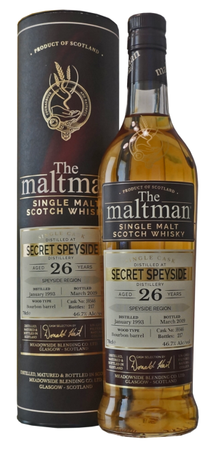 Secret Speyside 1993, The Maltman, 26 Jahre, Bourbon Barrel 59546, 46,7%, 0,7l 