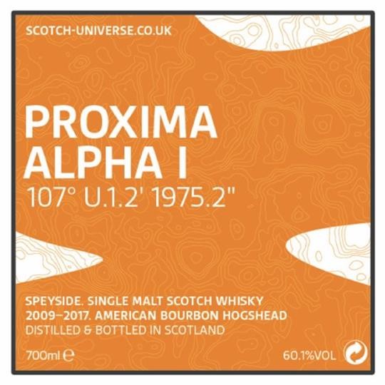 Proxima Alpha I, Scotch Universe - 2nd Fill Bourbon Hogshead, 60,1 %, 0,7 Lt. 