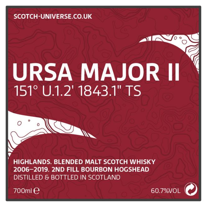 Ursa Major II, Scotch Universe - Highland Blended Malt - Refill Bourbon Hogshead, 60,7 %, 0,7 Lt. 
