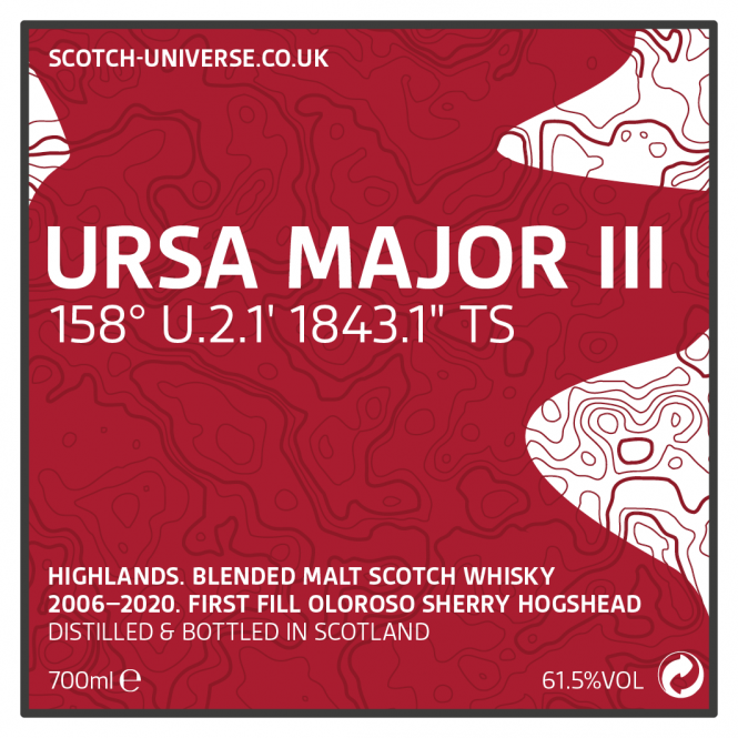 Ursa Major III, Scotch Universe - Highland Blended Malt - First Fill Oloroso Sherry Hogshead, 61,5 %, 0,7 Lt. 